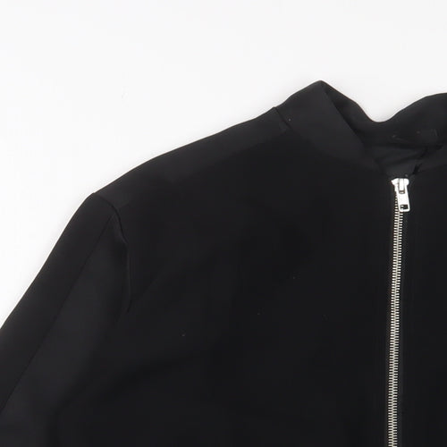 Topshop Womens Black Bomber Jacket Jacket Size 8 Zip