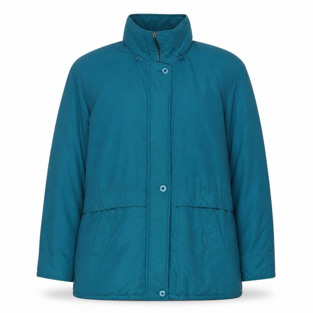 Front view of Bonmarché women’s blue jacket coat, size XL, zip