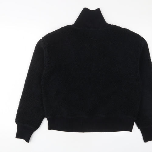 Marks and Spencer Womens Black Polyester Pullover Sweatshirt Size S Zip - 1/2 Zip