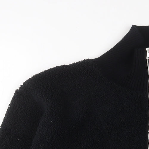 Marks and Spencer Womens Black Polyester Pullover Sweatshirt Size S Zip - 1/2 Zip