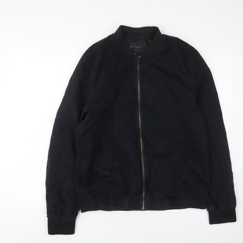 River Island Mens Black Bomber Jacket Jacket Size XL Zip