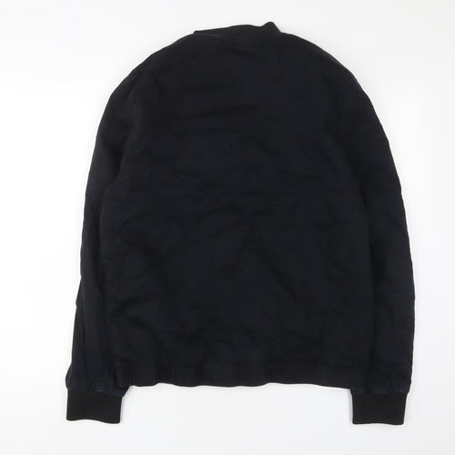 River Island Mens Black Bomber Jacket Jacket Size XL Zip