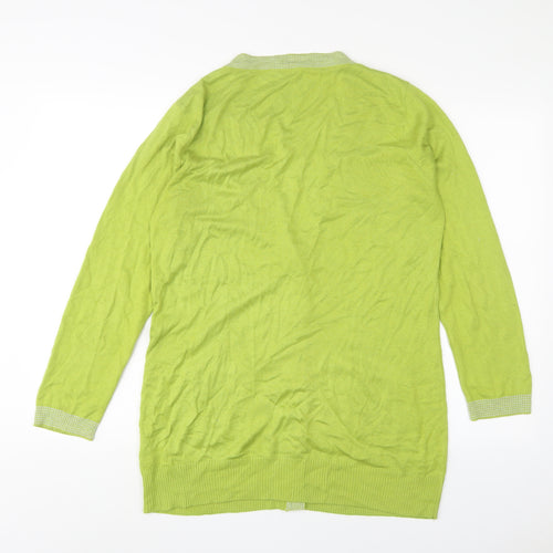 Per Una Womens Green V-Neck Viscose Cardigan Jumper Size 14
