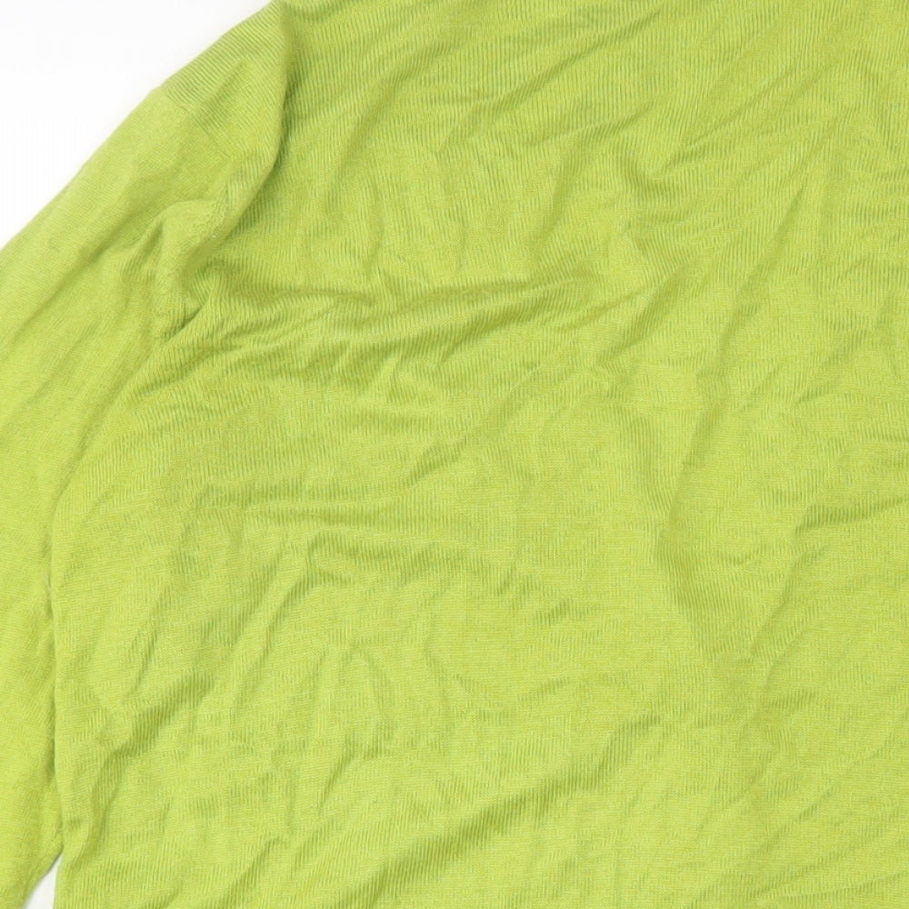 Per Una Womens Green V-Neck Viscose Cardigan Jumper Size 14