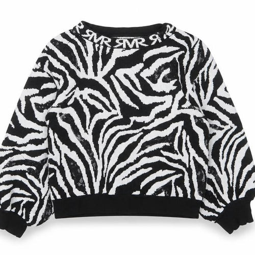 River Island Girls White Crew Neck Animal Print Viscose Pullover Jumper Size 2-3 Years Pullover - Sequins