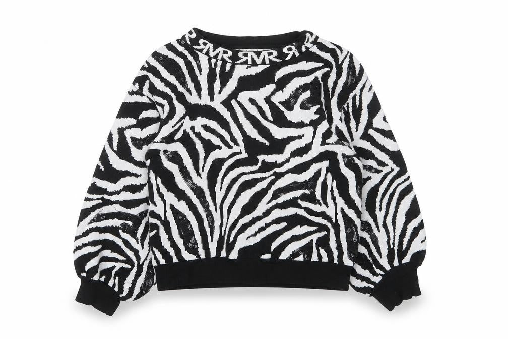 River Island Girls White Crew Neck Animal Print Viscose Pullover Jumper Size 2-3 Years Pullover - Sequins