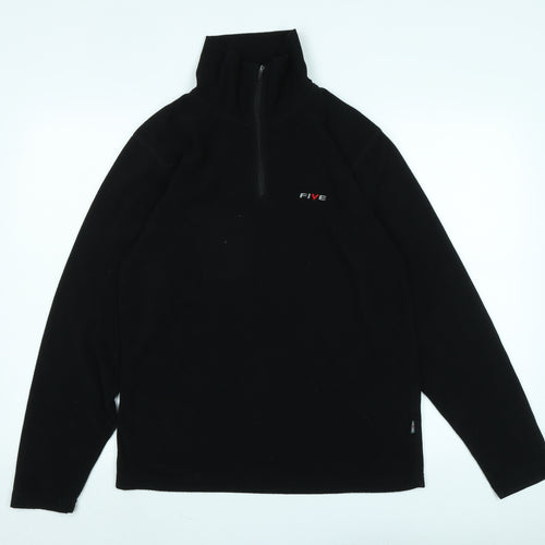 FIVE Mens Black Polyester Pullover Sweatshirt Size S - Logo