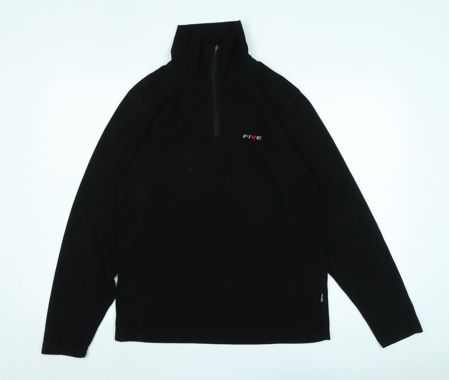 FIVE Mens Black Polyester Pullover Sweatshirt Size S - Logo