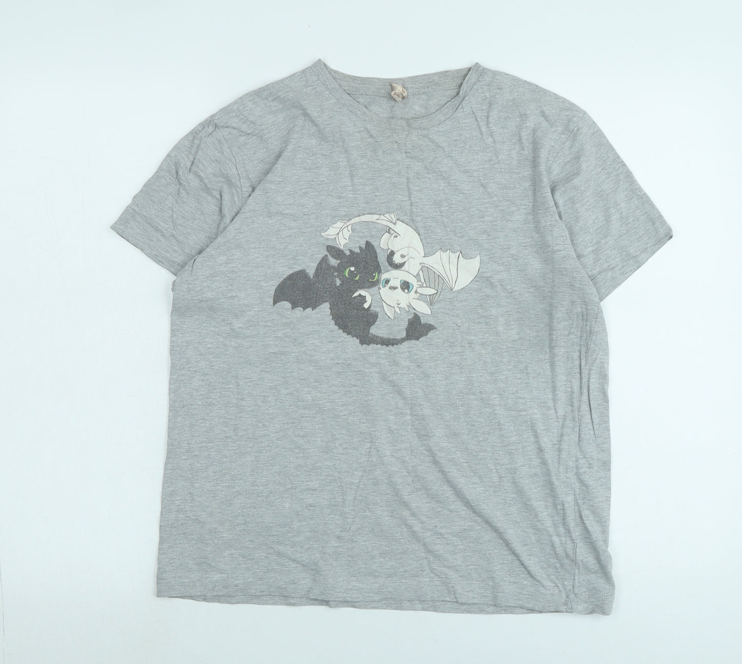 Live and tell Womens Grey Cotton Basic T-Shirt Size L Crew Neck - Logo