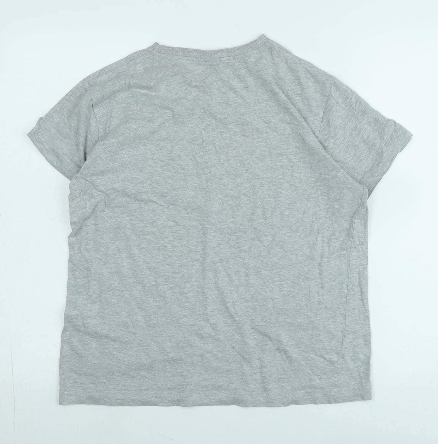 Live and tell Womens Grey Cotton Basic T-Shirt Size L Crew Neck - Logo