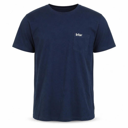 Lee Cooper Mens Blue Cotton T-Shirt Size L Crew Neck - Logo