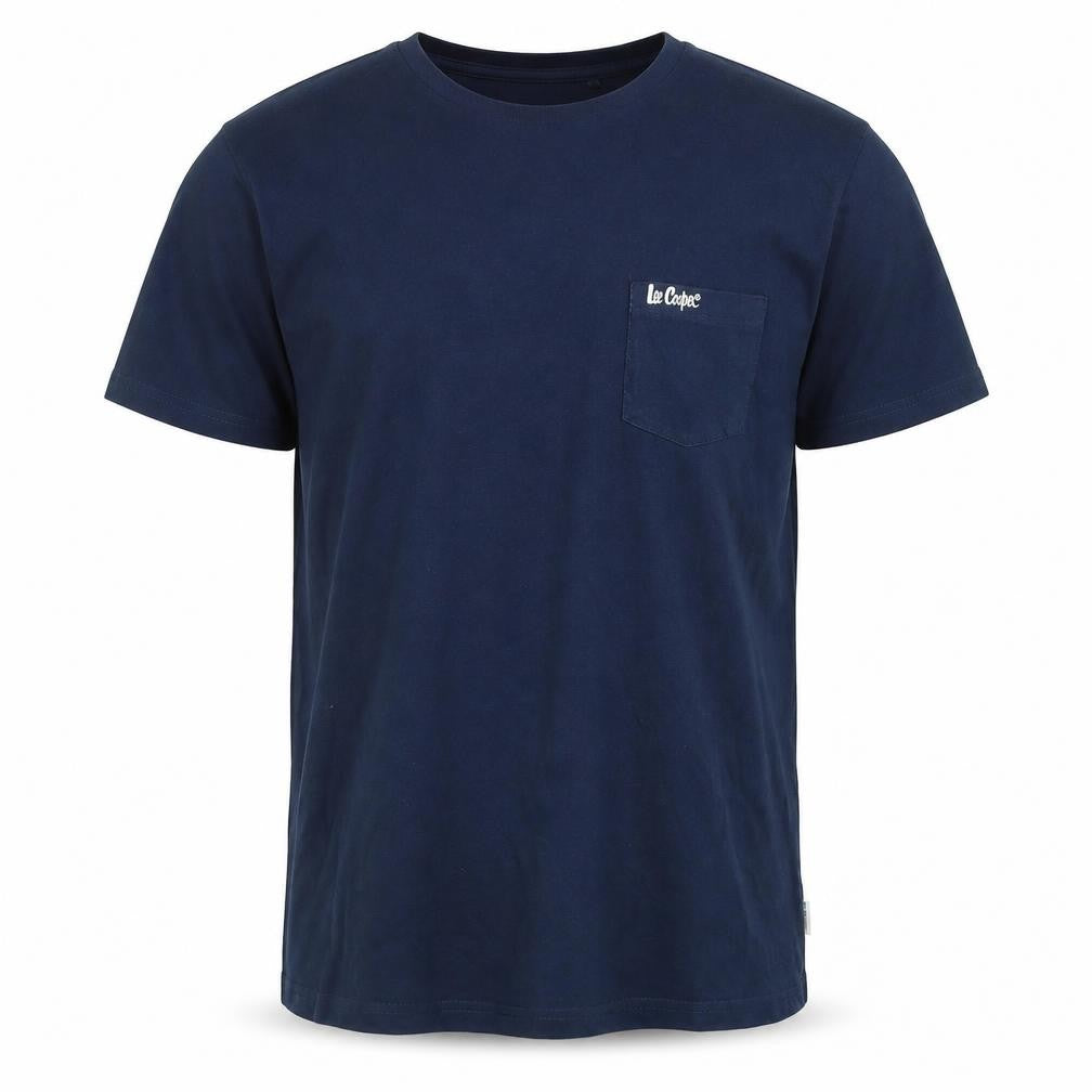 Lee Cooper Mens Blue Cotton T-Shirt Size L Crew Neck - Logo
