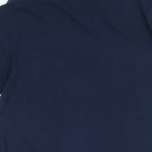 Lee Cooper Mens Blue Cotton T-Shirt Size L Crew Neck - Logo