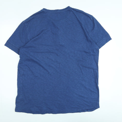 Gap Mens Blue Cotton Blend T-Shirt Size 2XL Crew Neck - Logo