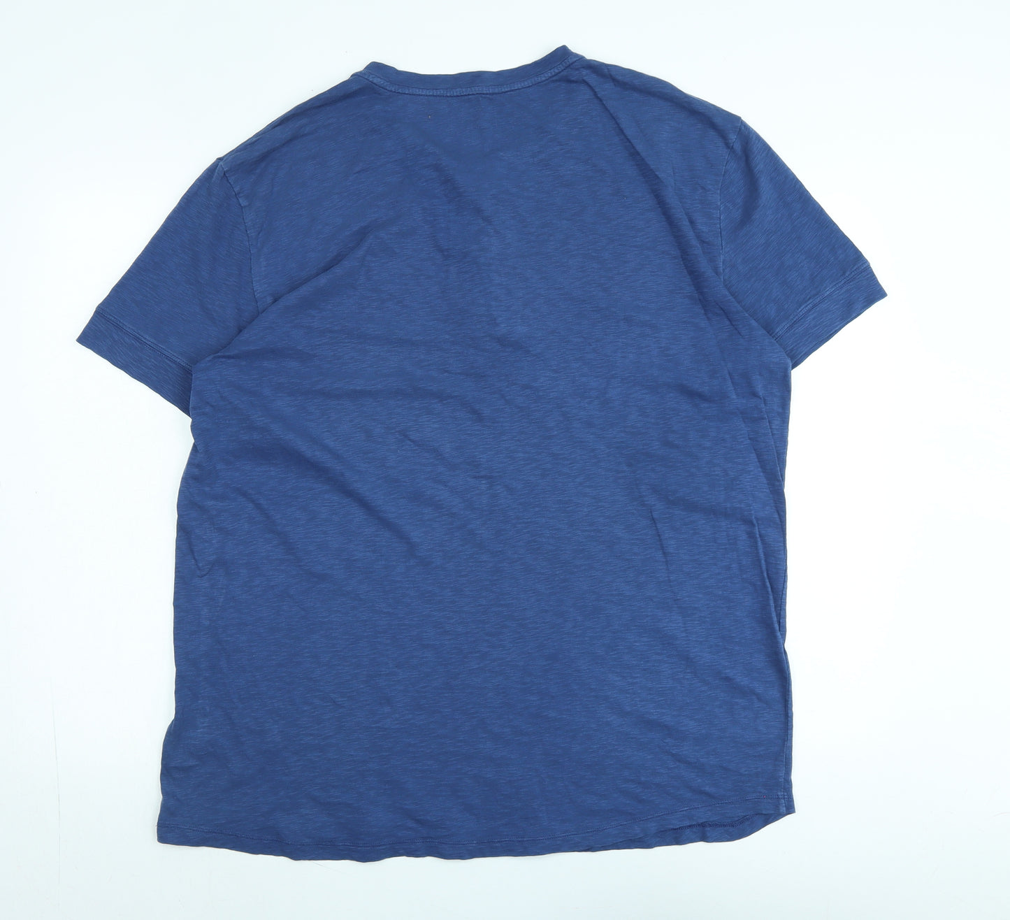 Gap Mens Blue Cotton Blend T-Shirt Size 2XL Crew Neck - Logo