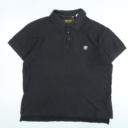 Timberland Mens Grey Cotton Polo Size XL Collared - Logo