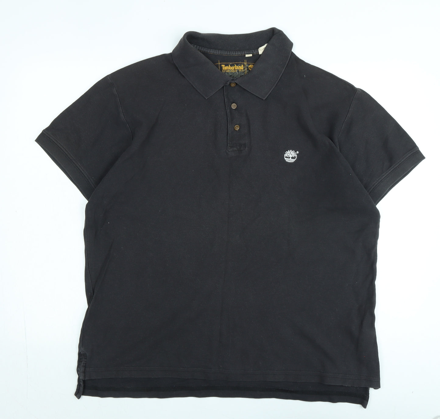 Timberland Mens Grey Cotton Polo Size XL Collared - Logo