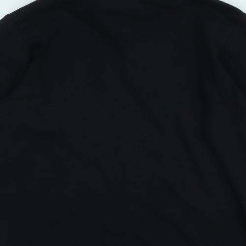 isle Womens Black High Neck Cotton Pullover Jumper Size S - Logo