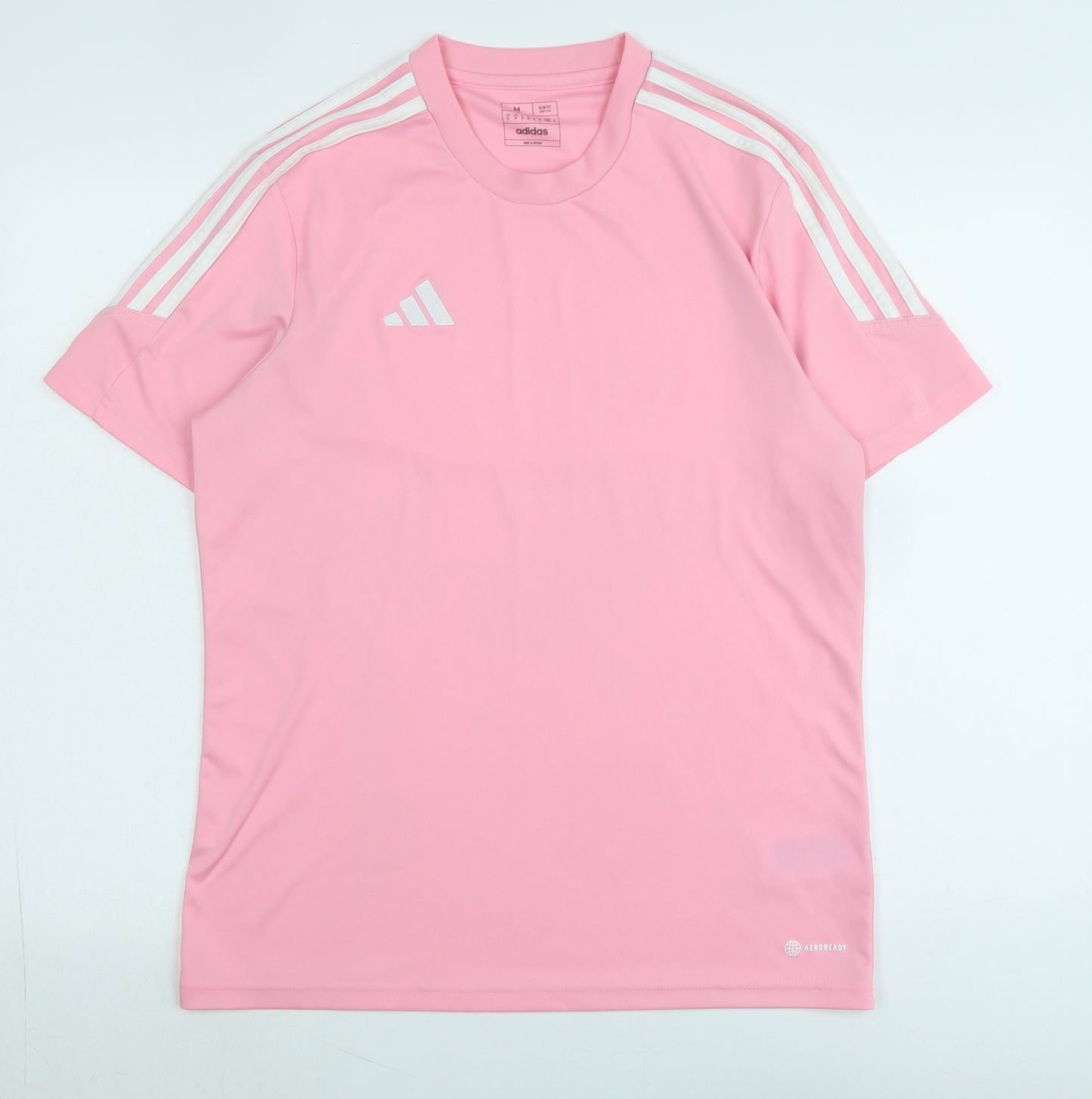 adidas Womens Pink Polyester Basic T-Shirt Size M Crew Neck - Logo