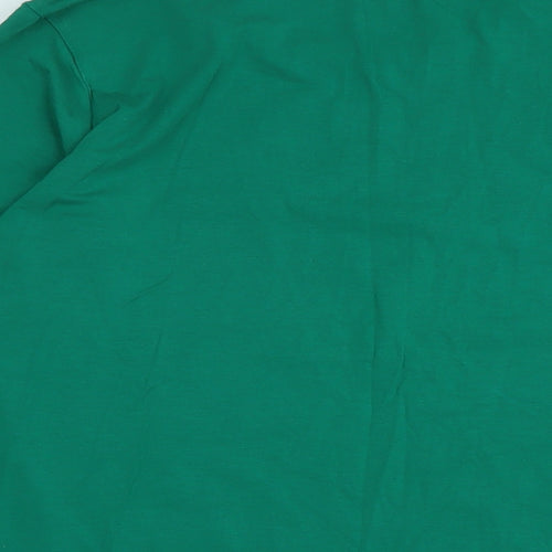 Lands' End Womens Green Cotton Jersey T-Shirt Size S Crew Neck - Logo