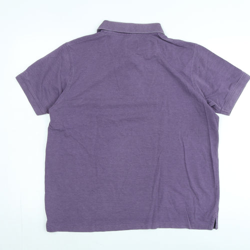 James Pringle Mens Purple Cotton Polo Size M Collared - Logo