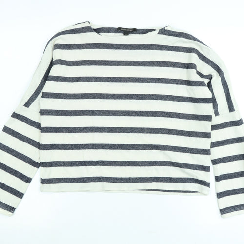 Banana Republic Womens Blue Cotton Jersey T-Shirt Size XS Boat Neck - Logo