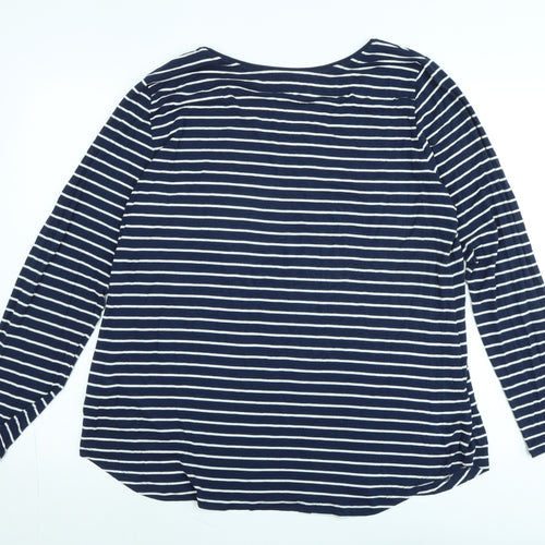 Gap Womens Blue Cotton Tunic T-Shirt Size L Boat Neck - Logo