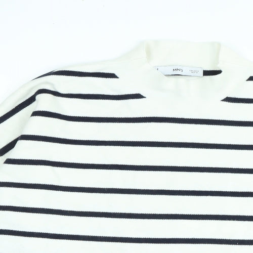 Ming Womens Ivory Mock Neck Cotton Pullover Jumper Size M - Logo
