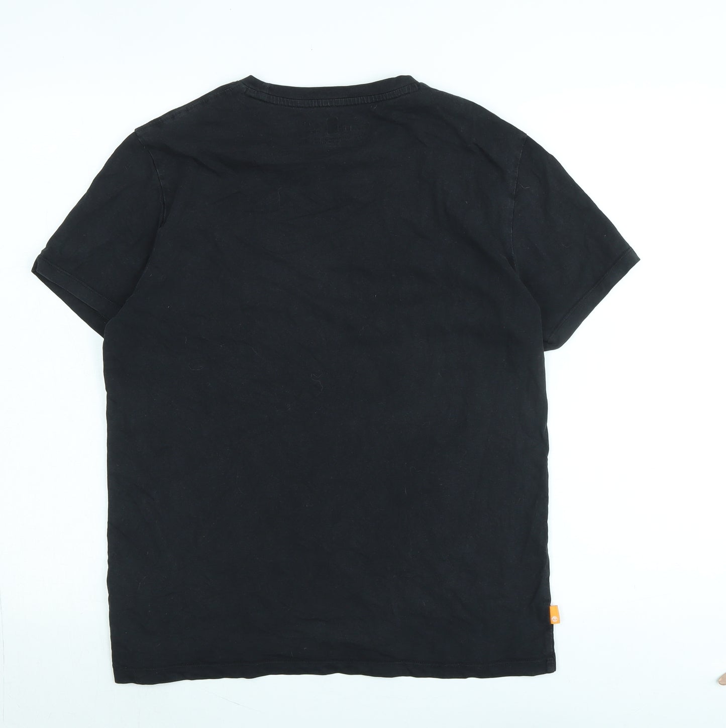 Timberland Mens Black Cotton T-Shirt Size M Crew Neck - Logo