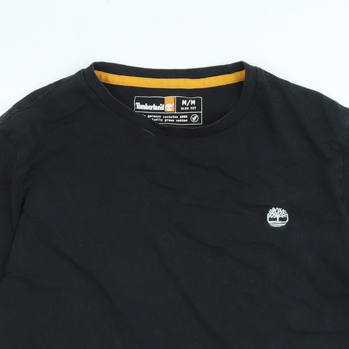 Timberland Mens Black Cotton T-Shirt Size M Crew Neck - Logo