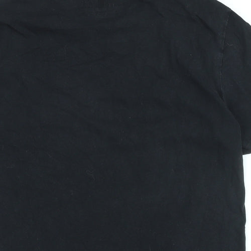 Timberland Mens Black Cotton T-Shirt Size M Crew Neck - Logo