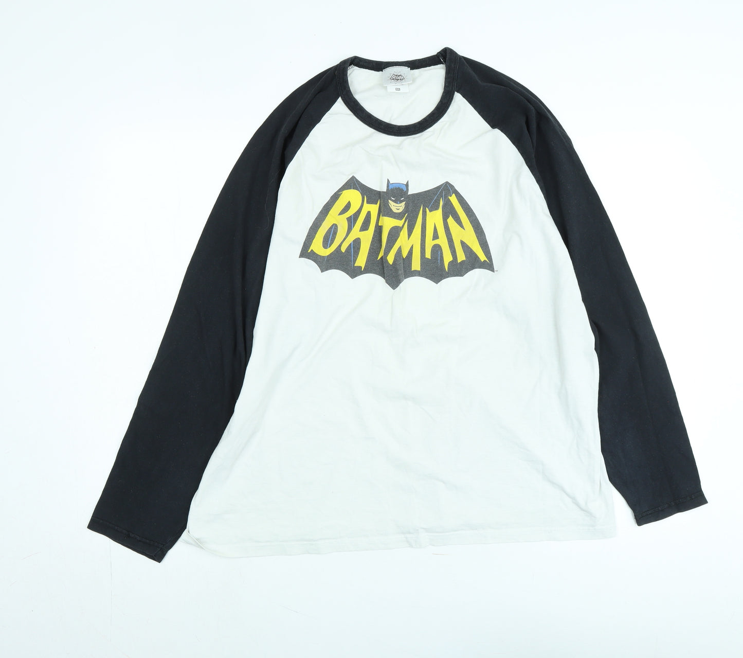 Batman Mens Black Cotton T-Shirt Size 2XL Crew Neck - Logo