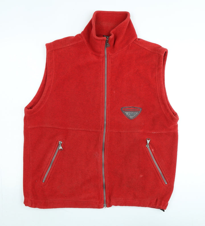 Campagnold Mens Red Gilet Waistcoat Size M Zip - Logo
