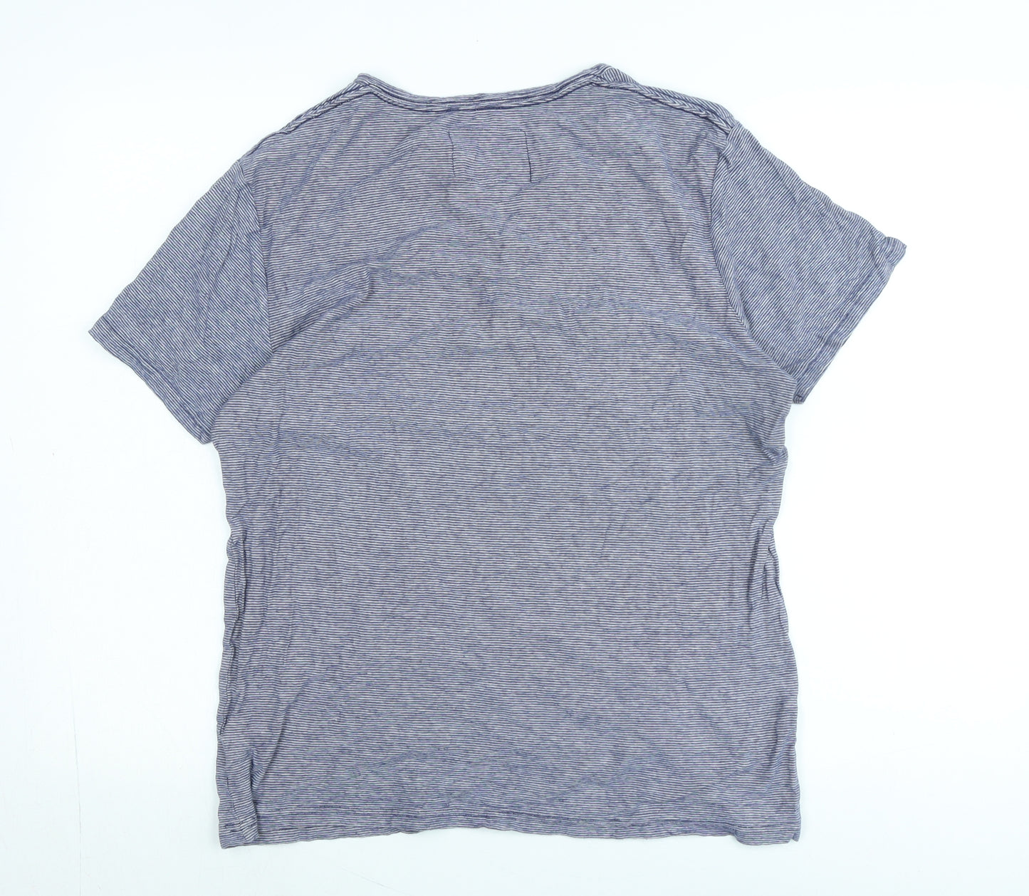 Jeanswest Womens Blue Cotton Basic T-Shirt Size M V-Neck - Logo