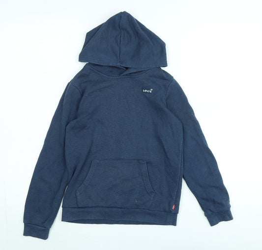 Levi's Boys Blue Cotton Pullover Hoodie Size 8-9 Years - Logo