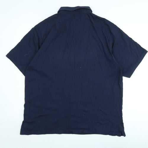 Pegasus Mens Blue Cotton Polo Size L Collared - Logo