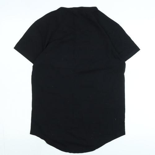 Barcelona Womens Black Cotton Basic T-Shirt Size S Crew Neck - Logo