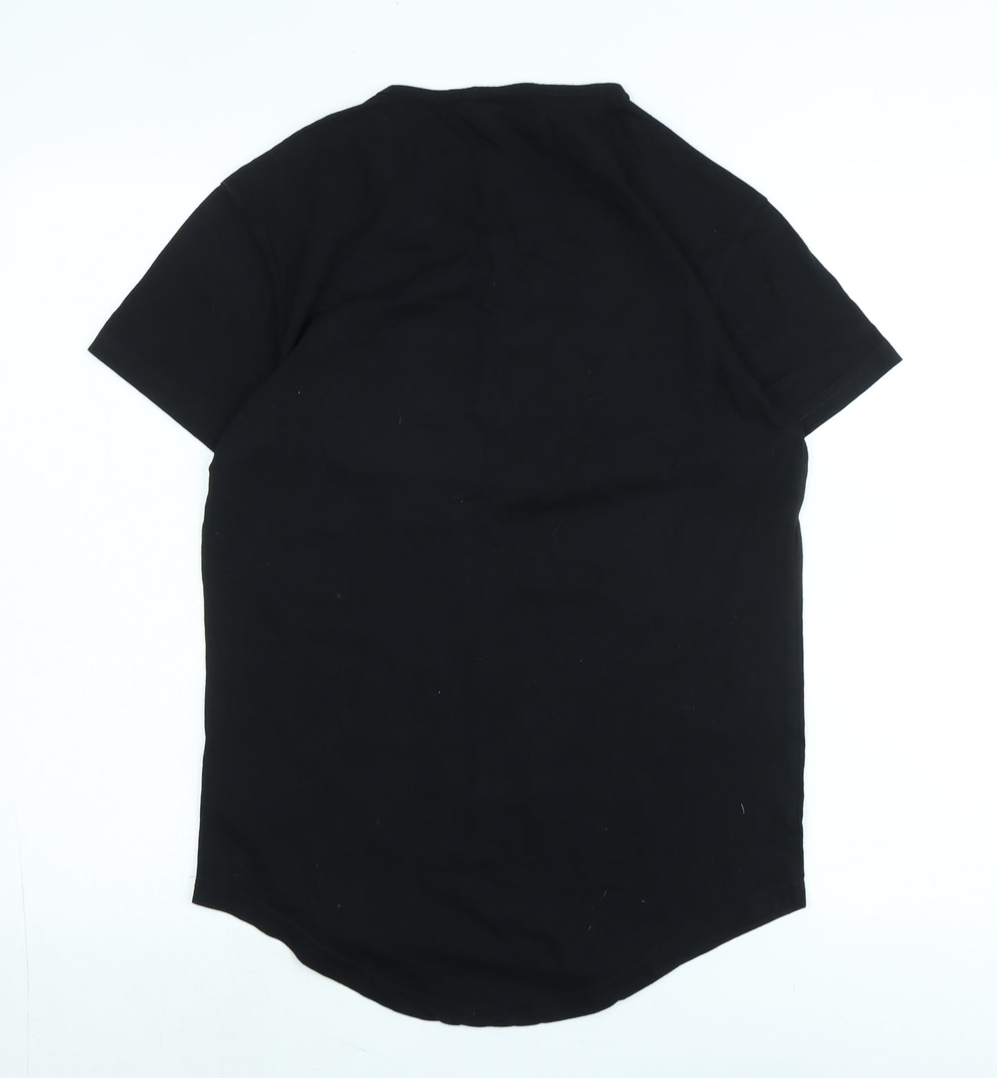 Barcelona Womens Black Cotton Basic T-Shirt Size S Crew Neck - Logo