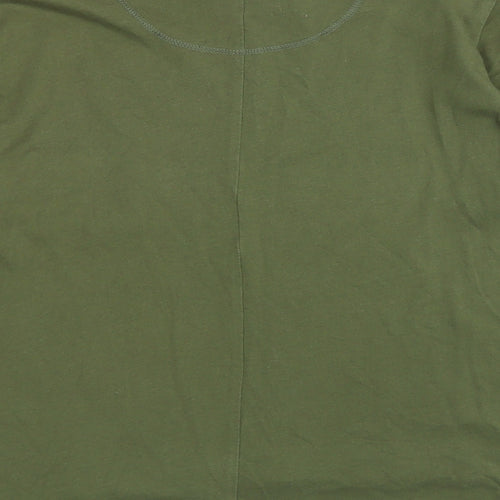 Diesel Girls Green Cotton Tunic T-Shirt Size L Scoop Neck - Logo