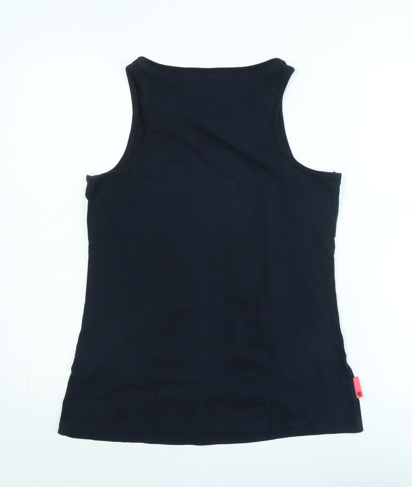 Superdry Womens Black Cotton Basic Tank Size M Scoop Neck - Logo