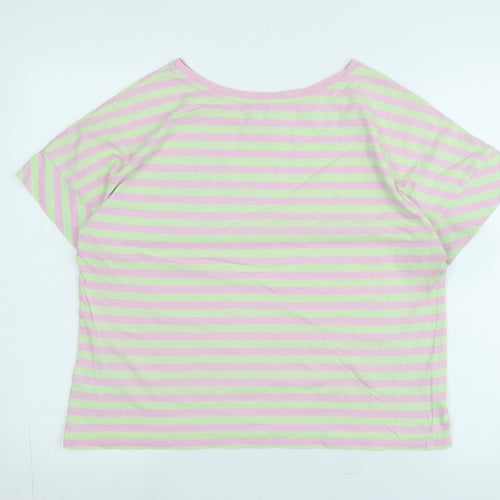 Oliver Bonas Womens Pink Cotton Basic T-Shirt Size 10 Crew Neck - Logo