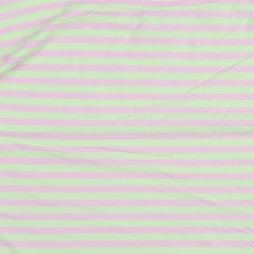 Oliver Bonas Womens Pink Cotton Basic T-Shirt Size 10 Crew Neck - Logo