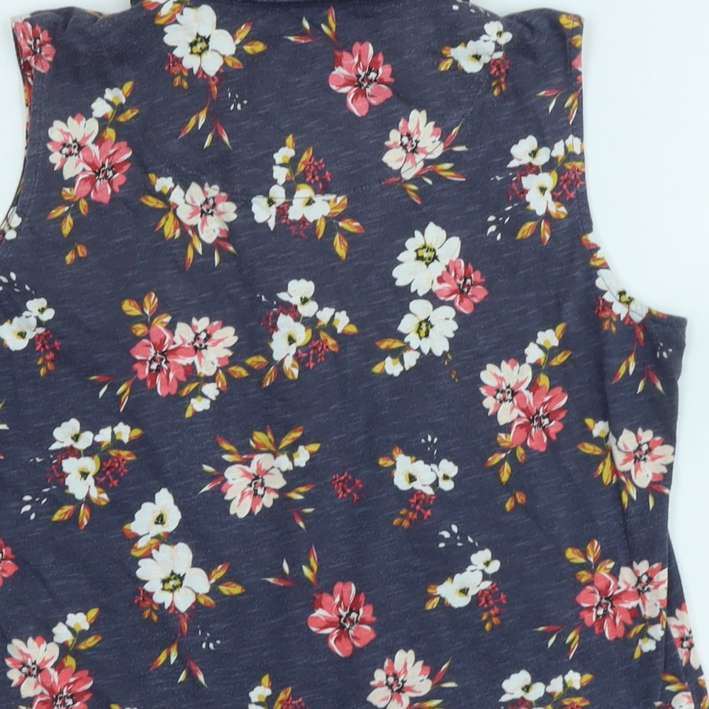 Laura Ashley Womens Multicoloured Floral Cotton Basic Blouse Size 10 Collared - Logo