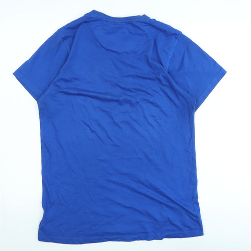 Lee Cooper Mens Blue Cotton T-Shirt Size S Crew Neck - Logo