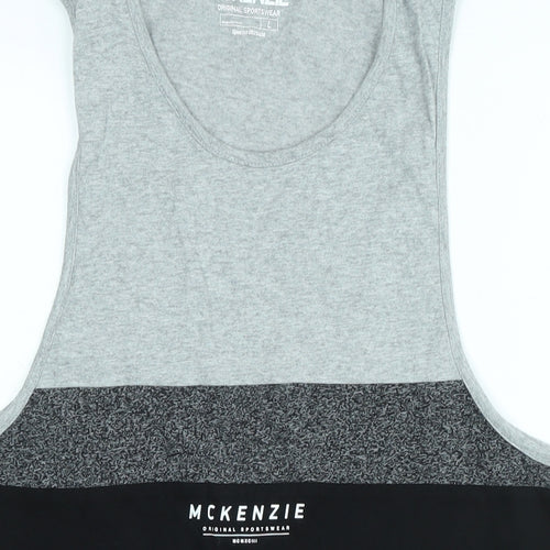McKenzie Mens Black Cotton T-Shirt Size L Crew Neck - Logo