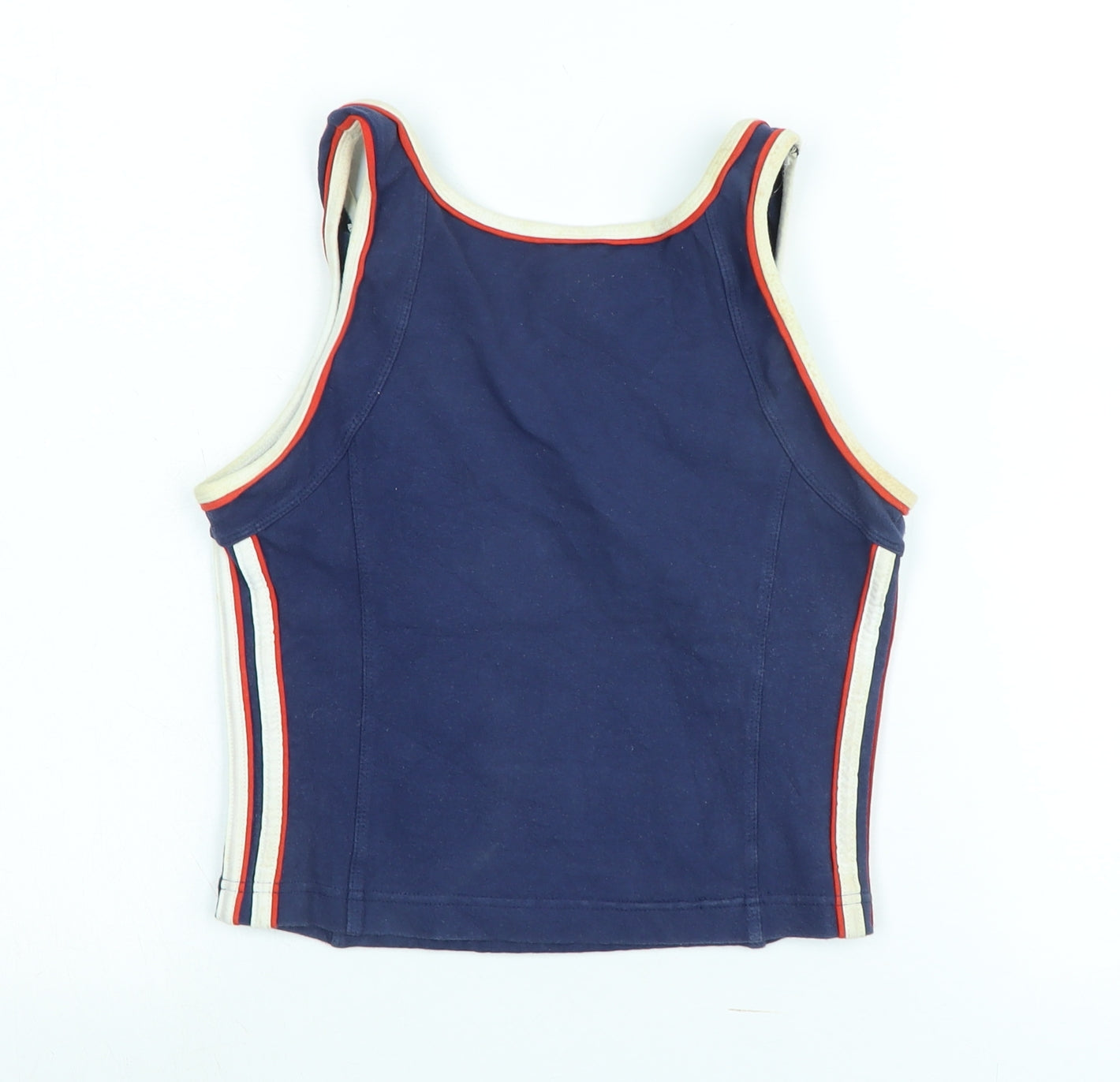 adidas Womens Blue Cotton Basic Tank Size 12 Scoop Neck - Logo