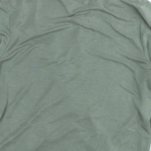 Long Tall Sally Womens Green Polyester Wrap Blouse Size S V-Neck - Logo