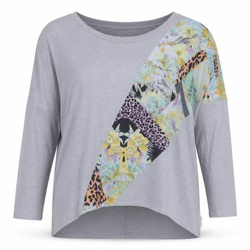 A Postcard From Brighton Womens Multicoloured Floral Cotton Tunic T-Shirt Size XL Scoop Neck - Logo