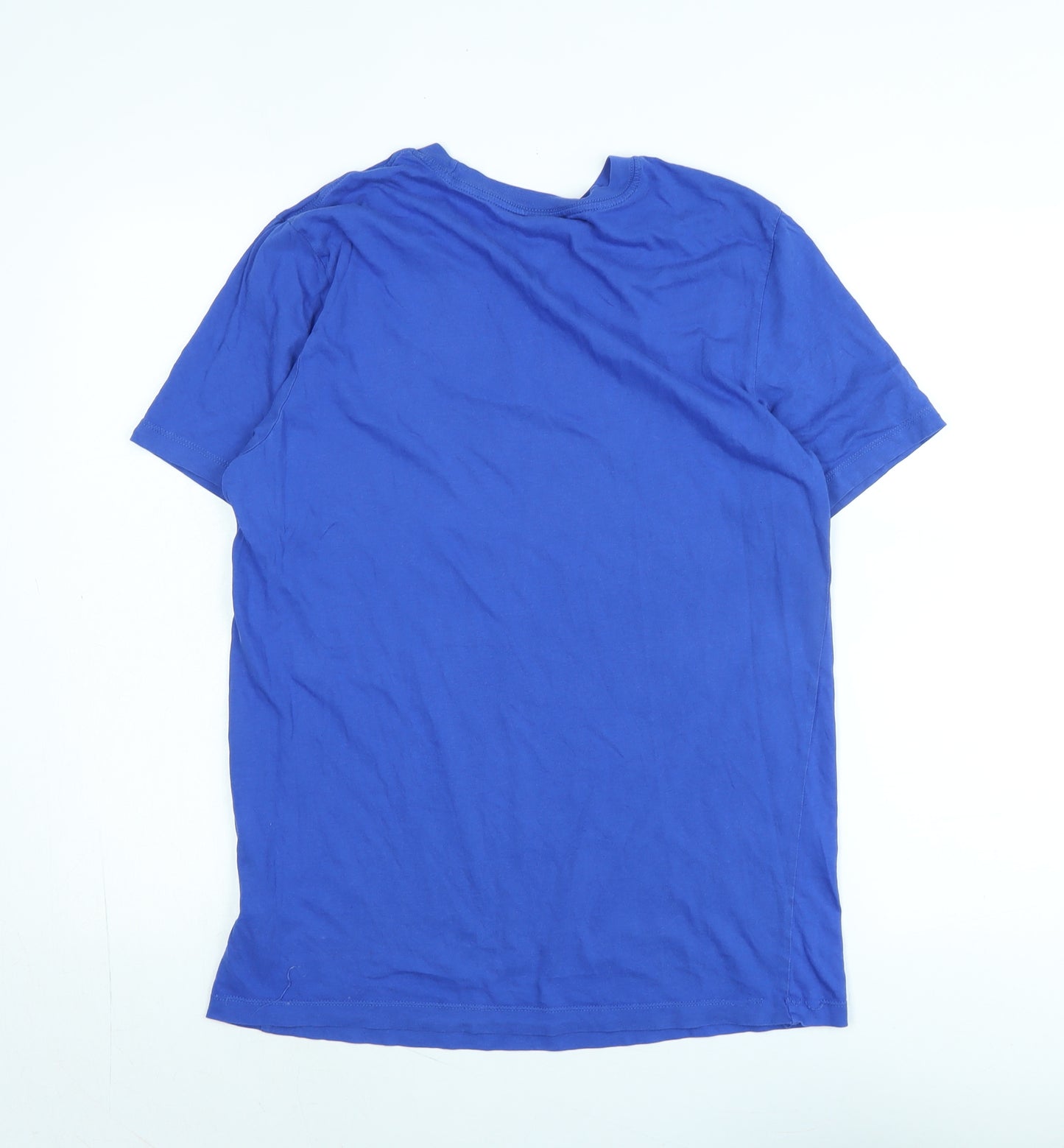 Nike Mens Blue Cotton T-Shirt Size M Crew Neck - Logo - NIKE