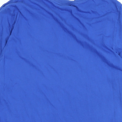 Nike Mens Blue Cotton T-Shirt Size M Crew Neck - Logo - NIKE